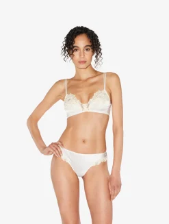 La Perla Silk Triangle Bra With Ivory Frastaglio< Triangle|Wireless