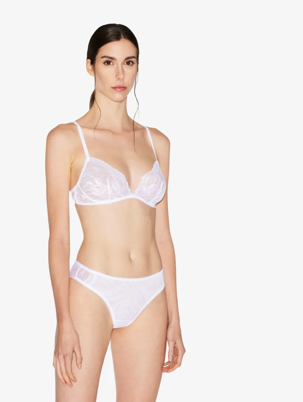 La Perla Stretch Leavers Lace And Tulle Medium Briefs< Mid-Rise
